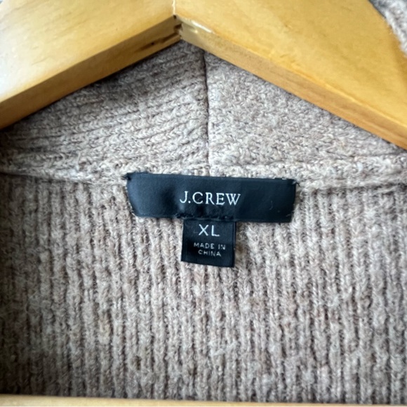 J.Crew Wool Alpaca Blend Open Front Cardigan Sweater XL | Camel Brown - Picture 5 of 14